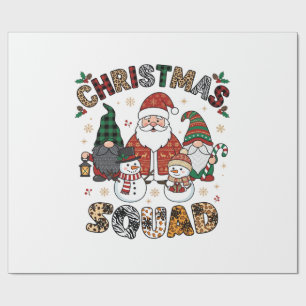 Papel De Presente Esquadrão de Natal Papai Noel Gnomos Bonecos de Ne