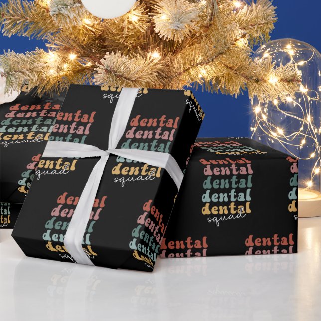 Papel De Presente Esquadrão dentário retrô | Equipe dentária | Funci (Feriados)