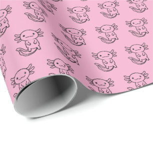 Papel De Presente Esquadrão engraçado e fofo de Axolote personalizáv