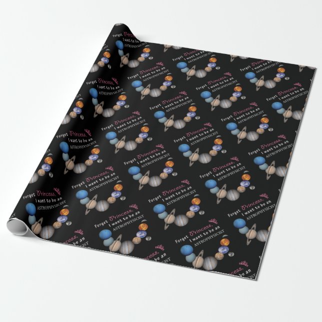 Papel De Presente Esqueça Princesa - Astrofísico (Desenrolado)