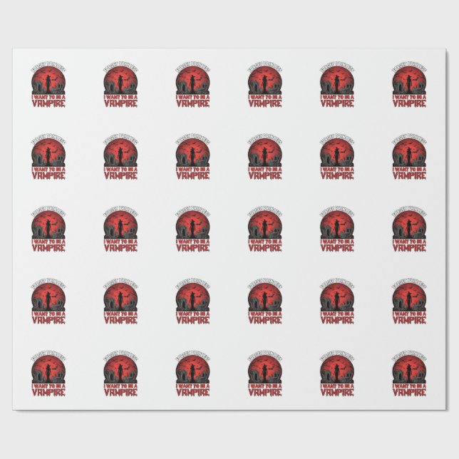 Papel De Presente Esqueça Princesa Quer Ser Vampira Halloween_1 (Aberto)