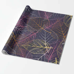 Papel De Presente Esqueleto de folha sem soldadura, fundo com coluna