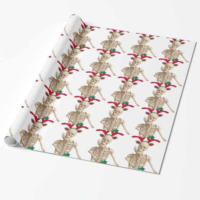 Papel De Presente esqueleto pesadelo natal (Desenrolado)