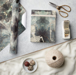 Papel De Presente Esqueletos Ressuscitando das Cinzas Arte de Hallow