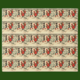 Papel De Presente Esqui das crianças do vintage