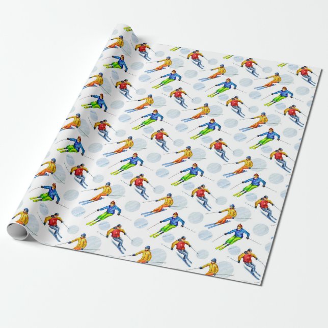 Papel De Presente Esqui na Neve (Desenrolado)