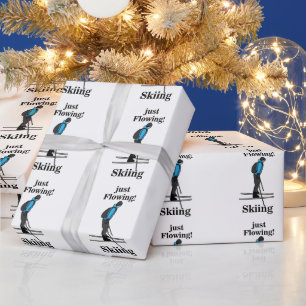Papel De Presente Esquiador Fluindo Apenas