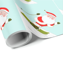 Papel De Presente Esquiando Presente de Esquiador de Papai Noel