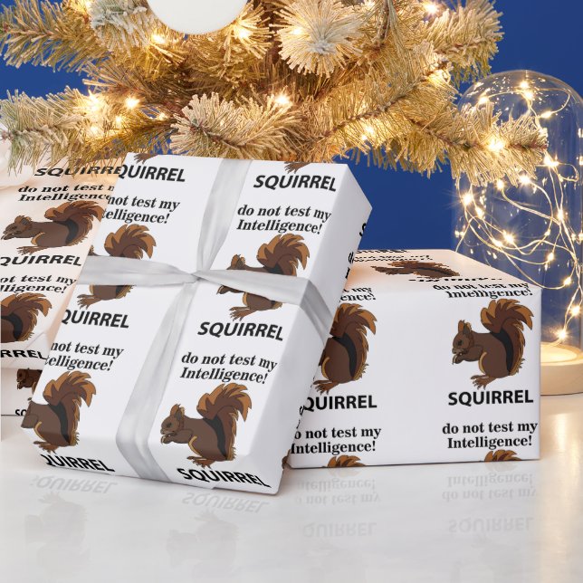 Papel De Presente Esquilo Não Teste Meu Esquilo De Inteligência (Feriados)