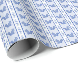Papel De Presente Esquilos e Hortênsias