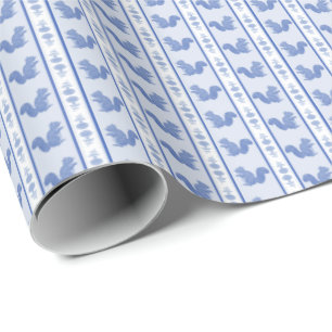 Papel De Presente Esquilos e Hortênsias
