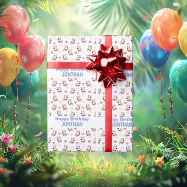 Papel De Presente Está na hora de Paw-ty (It’s that special day when we celebrate the most important member of the family—your furry little bu)