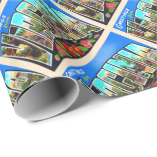 Papel De Presente Estado da Virgínia VA Vintage - Letra grande post