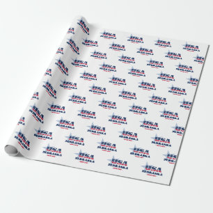 Papel De Presente Estado das Estrelas e das Stripes do Nebraska