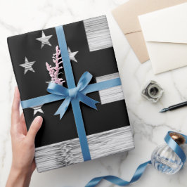 Papel De Presente Estados Unidos bandeira Madeira Rústica Madeira Ne