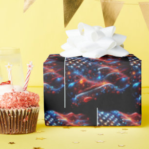 Papel De Presente Estados Unidos Flag Paint Splatters