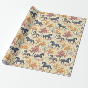 Papel De Presente Estalhões de cavalos da Vintage Ocidental em Árvor