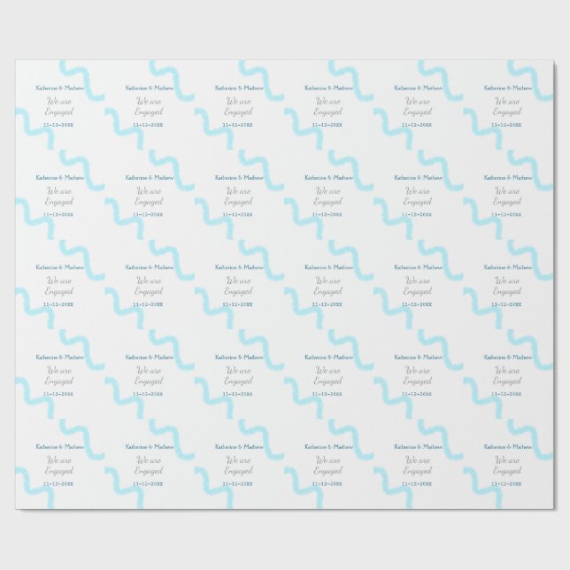 Papel De Presente Estamos noivos de na moda espiralada de cinza d'ág (Aberto)