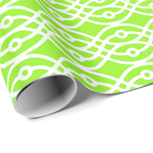 Papel De Presente Estampa de quimono, verde lima e branco