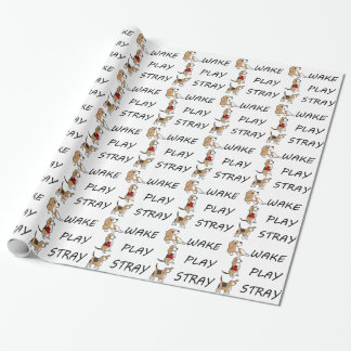 Papel De Presente ESTÁTICA do JOGO do ACORDAR do lebreiro do cão