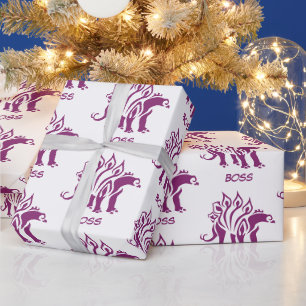 Papel De Presente Estegossauro Roxo Dinossauro