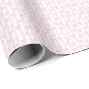 Papel De Presente Estética de garota fofa e delicada com laço rosa