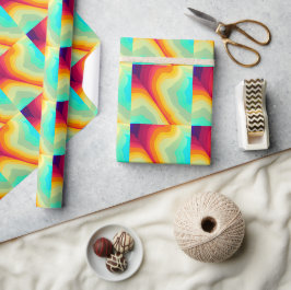 Papel De Presente Estilista Colorido Moderno Rachado