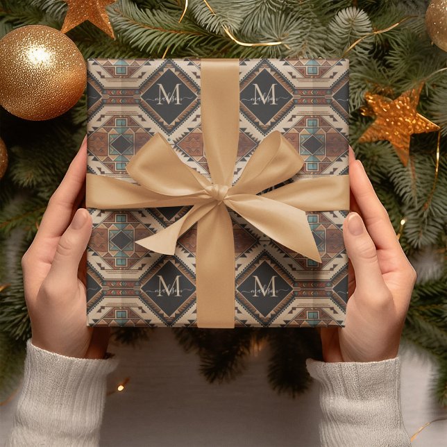 Papel De Presente Estilo Boho de Cultura Indiana Padrão Americano Na (Criador carregado)