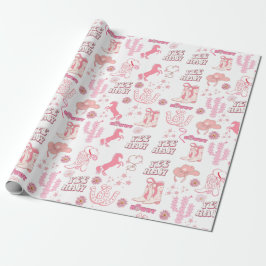 Papel De Presente estilo boho divertido padrão ocidental vaqueira ro