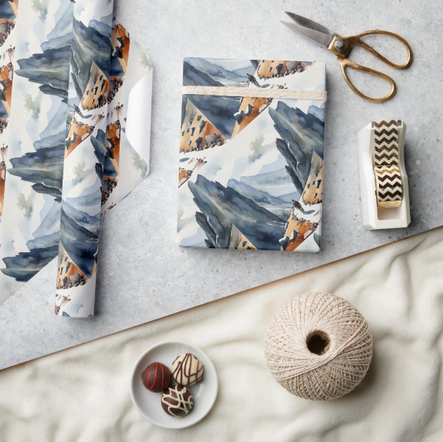 Papel De Presente Estilo de Aquarela Pessoa Caminhando Caminhando Mo (Artesanato)