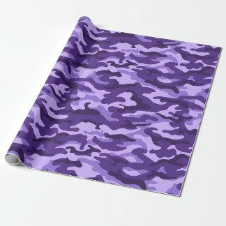 Papel De Presente Estilo de Camuflagem Roxo da lavanda