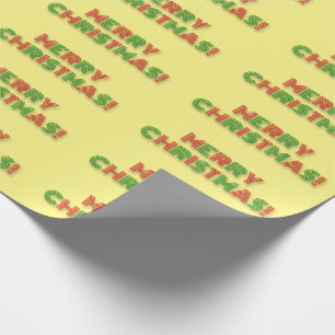 Papel De Presente Estilo de Deco de Arte Vermelha e Verde "NATAL MER