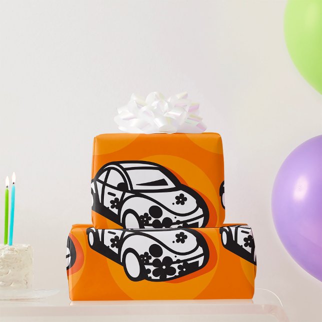 Papel De Presente Estilo de Hippie Cute do Carro de Potência da Flor (Criador carregado)