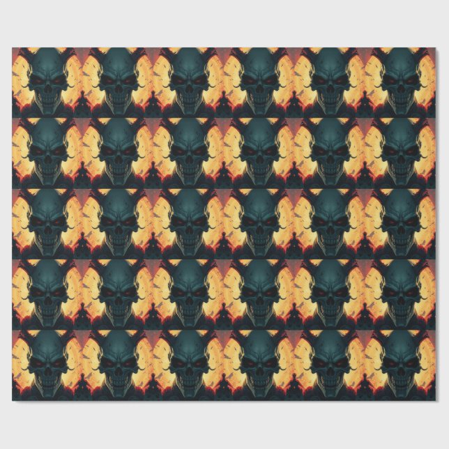 Papel De Presente Estilo de Histórias em quadrinhos Crânio Ilustraçã (Aberto)