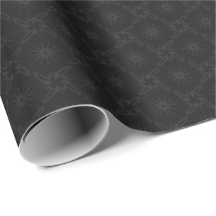 Papel De Presente Estilo de luxo Padrão Preto e Cinza