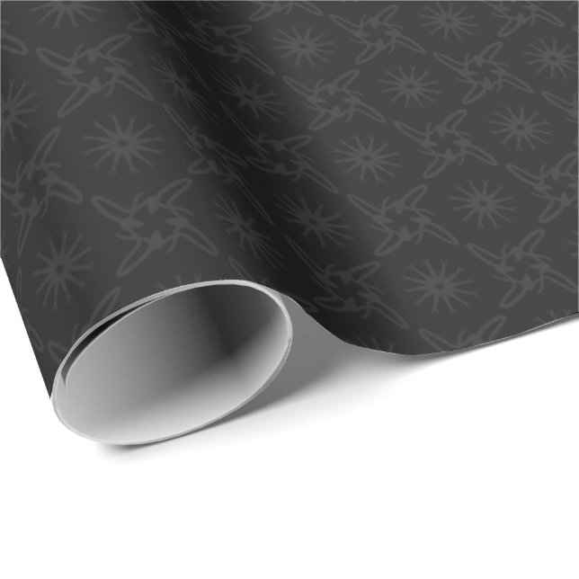 Papel De Presente Estilo de luxo Padrão Preto e Cinza (Ponta do rolo)