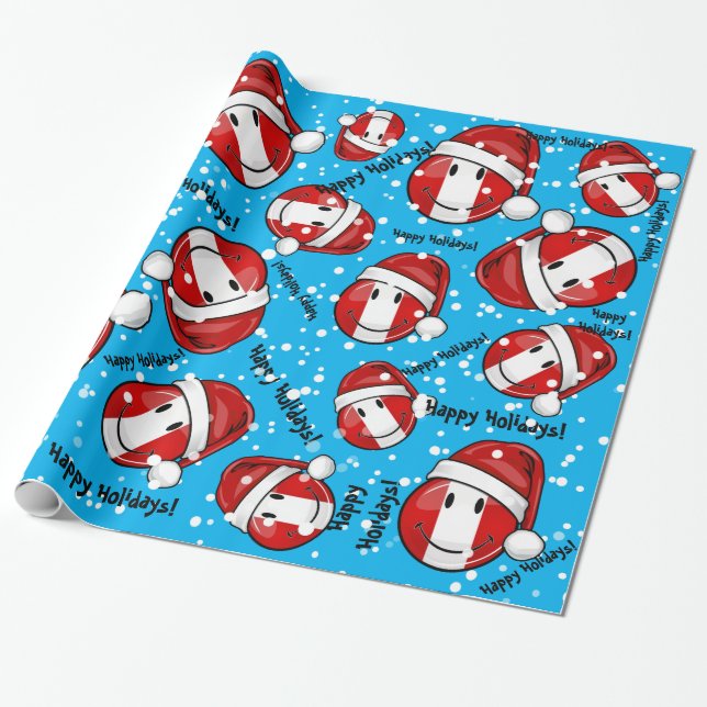 Papel De Presente Estilo de Natal da Bandeira do Peru (Desenrolado)