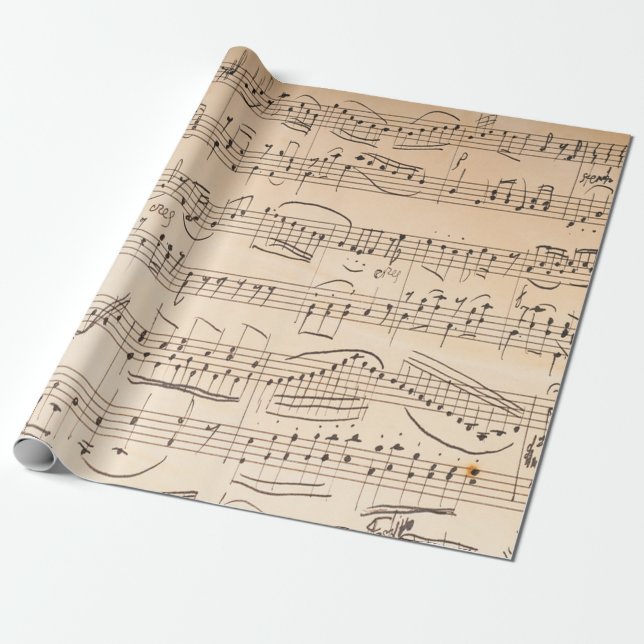 Papel De Presente Estilo de Partitura Antiga 1 (Desenrolado)