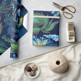 Papel De Presente Estilo de Pintura Foliar Ucraniano de Batik Floral