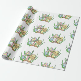 Papel De Presente Estilo de Pop de Arte Amarelo Cor-de-Rosa Retro Co