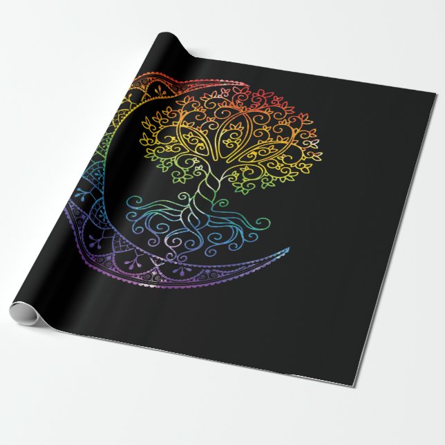 Papel De Presente Estilo de Tatuagem de Mandala (Desenrolado)