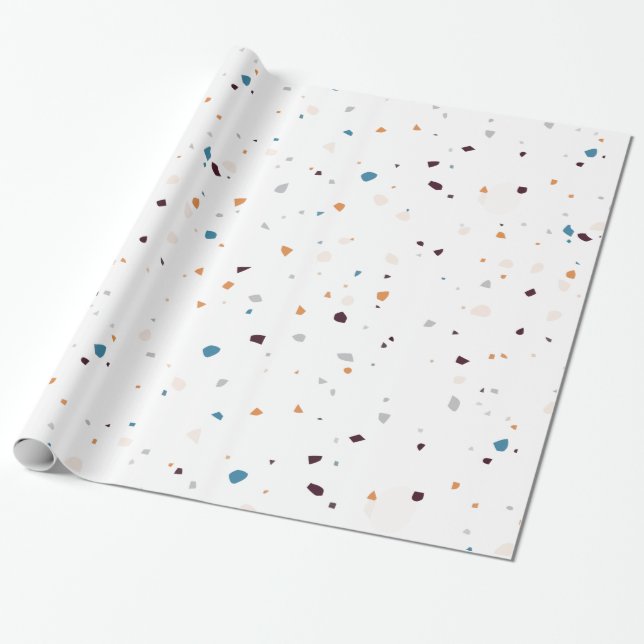 Papel De Presente Estilo do Padrão Trendzo Terrazzo Confetti (Desenrolado)