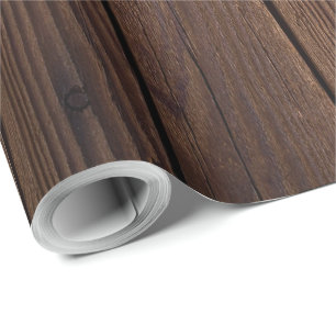 Papel De Presente Estilo do País da Cerca de Madeira Marrom-escura 