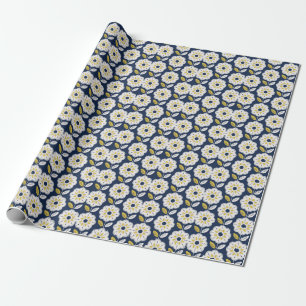 Papel De Presente Estilo Escandinavo Floral Padrão Invisível