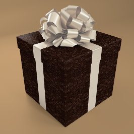 Papel De Presente Estilo Floral Barroco Faux Leather Patterno