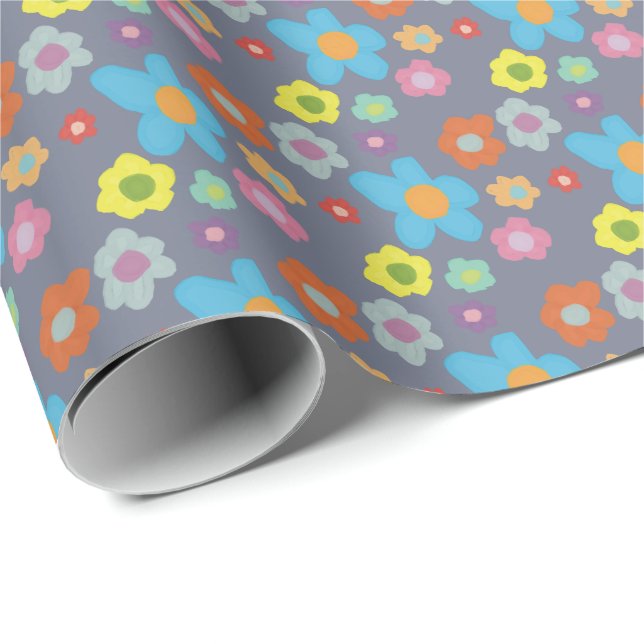 Papel De Presente Estilo Floral Retro Fofo (Ponta do rolo)