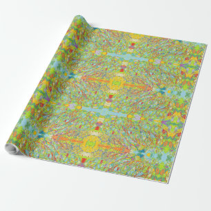 Papel De Presente Estilo Green East Indian com abstrato art
