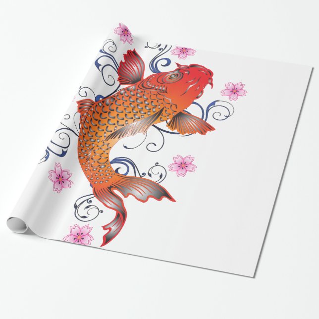 Papel De Presente Estilo Koi (Desenrolado)
