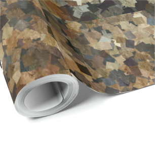 Papel De Presente Estilo Leopardo Padrão Quadrado Preto Marrom