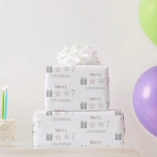 Papel De Presente Estilo Moderno Neutro de Natal Minimalista pa